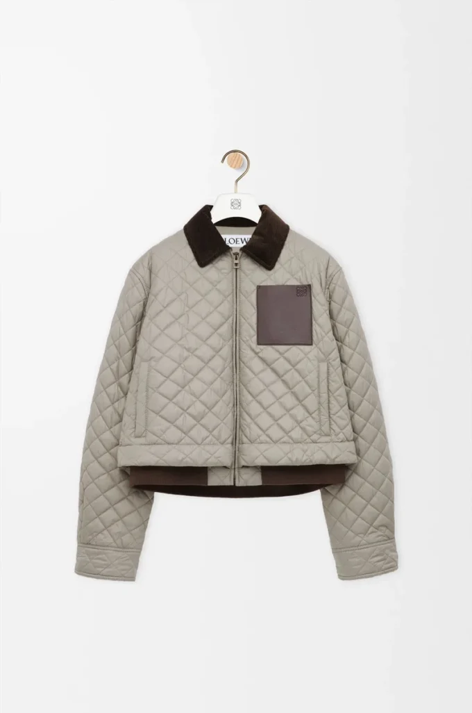 Veste courte en tissu technique Gris moyen