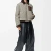 Veste courte en tissu technique Gris moyen