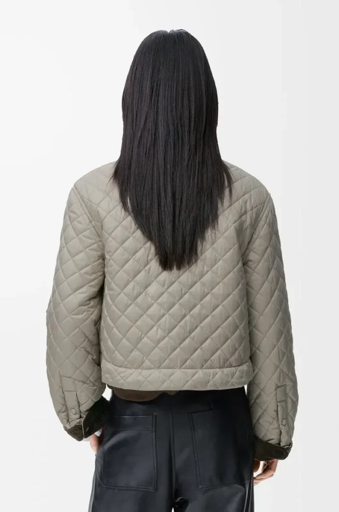 Veste courte en tissu technique Gris moyen