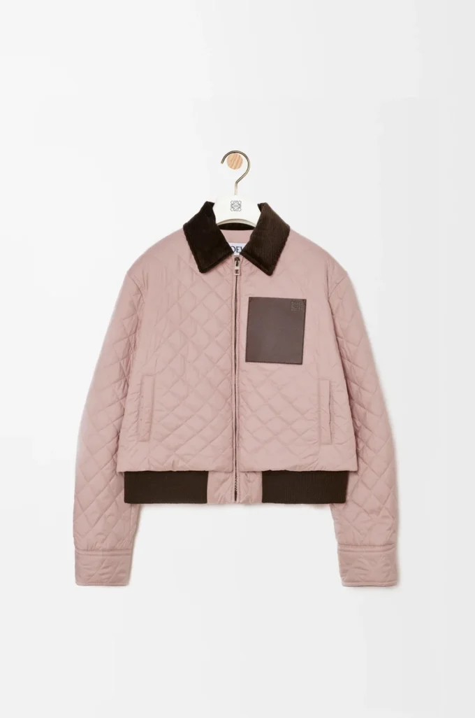 Veste courte en tissu technique Rose clair