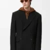 Veste croisée en laine Noir Veste croisée en laine Noir