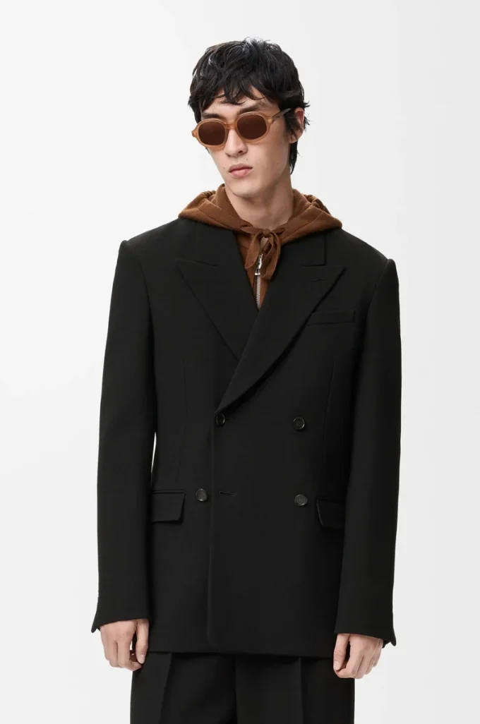 Veste croisée en laine Noir Veste croisée en laine Noir