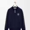 Veste de survêtement en jersey technique bleu marine foncé Veste de survêtement en jersey technique bleu marine foncé
