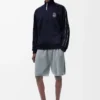 Veste de survêtement en jersey technique bleu marine foncé Veste de survêtement en jersey technique bleu marine foncé