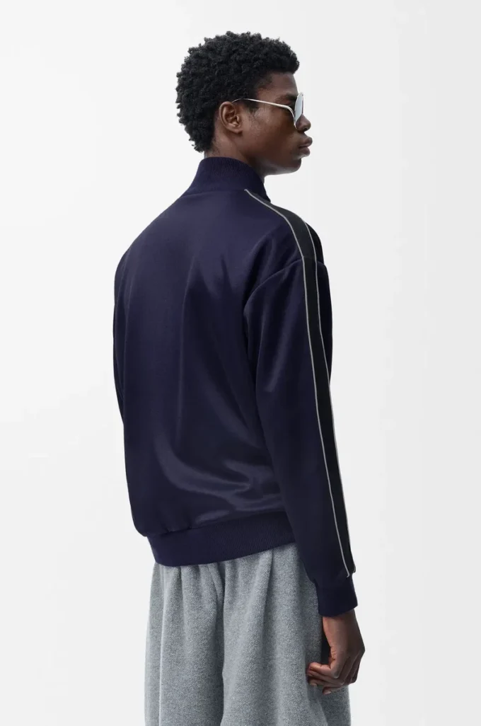Veste de survêtement en jersey technique bleu marine foncé Veste de survêtement en jersey technique bleu marine foncé