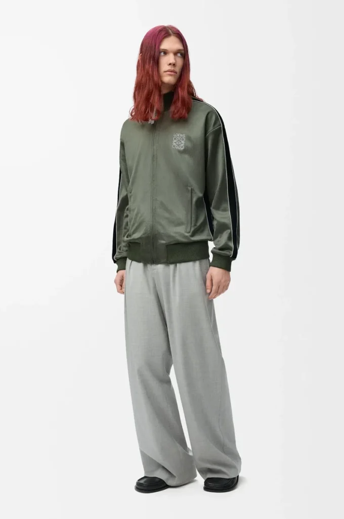 Veste de survêtement en jersey technique vert kaki Veste de survêtement en jersey technique vert kaki