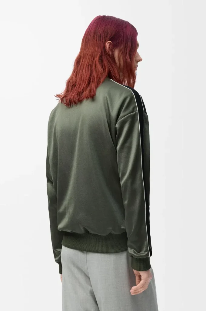 Veste de survêtement en jersey technique vert kaki Veste de survêtement en jersey technique vert kaki