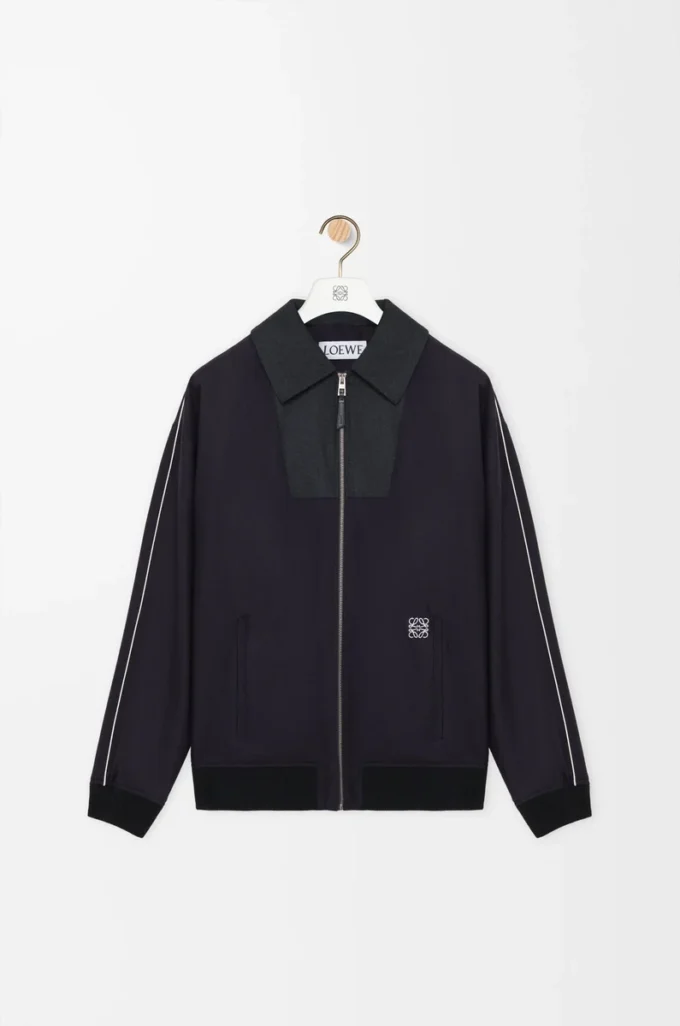 Veste de survêtement en laine bleu marine/gris Veste de survêtement en laine bleu marine/gris