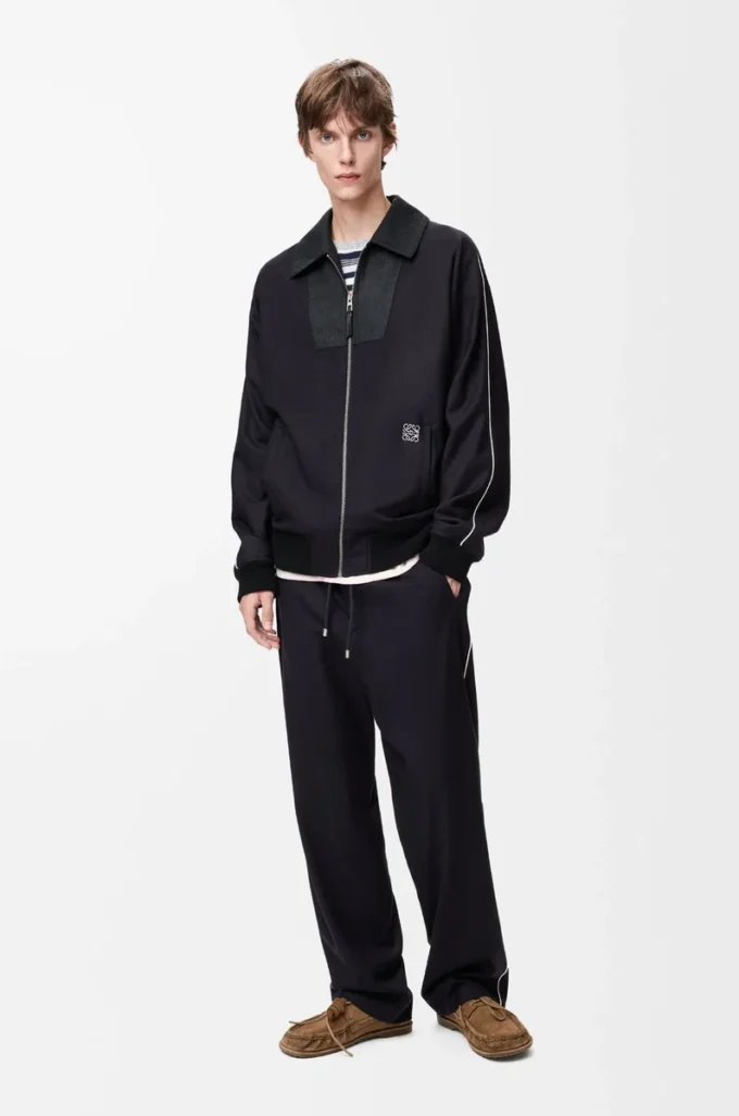 Veste de survêtement en laine bleu marine/gris Veste de survêtement en laine bleu marine/gris