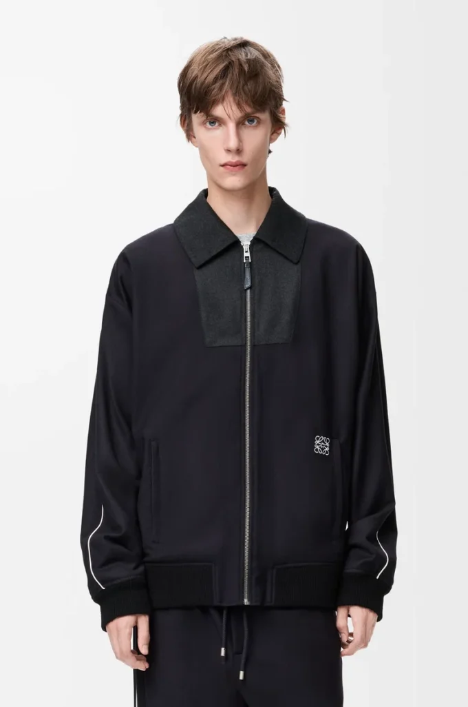 Veste de survêtement en laine bleu marine/gris Veste de survêtement en laine bleu marine/gris