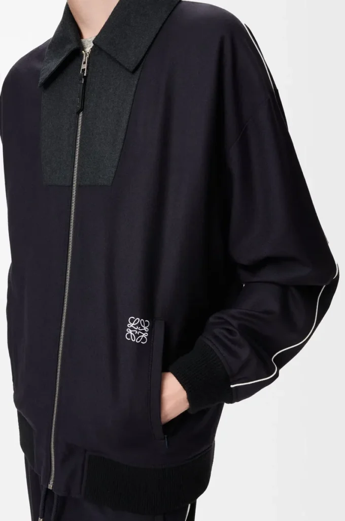 Veste de survêtement en laine bleu marine/gris Veste de survêtement en laine bleu marine/gris