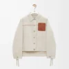 Veste de travail en coton et lin Écru