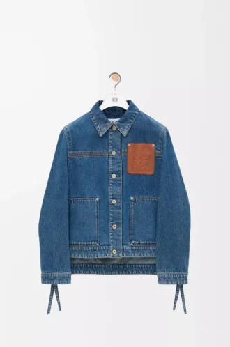 Veste de travail en denim bleu jean