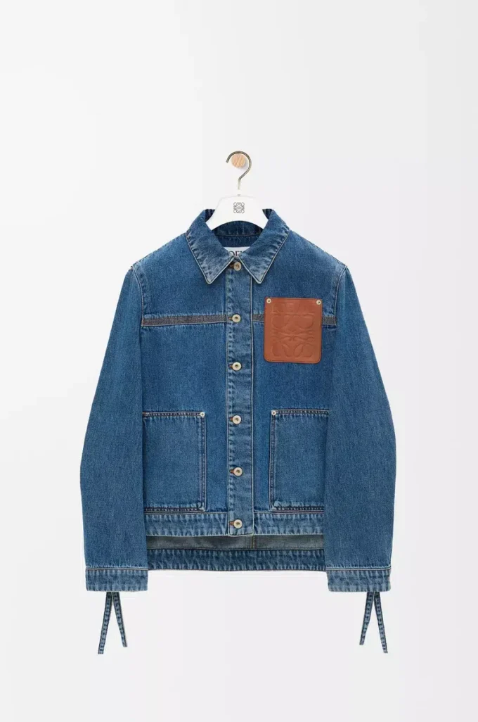 Veste de travail en denim bleu jean
