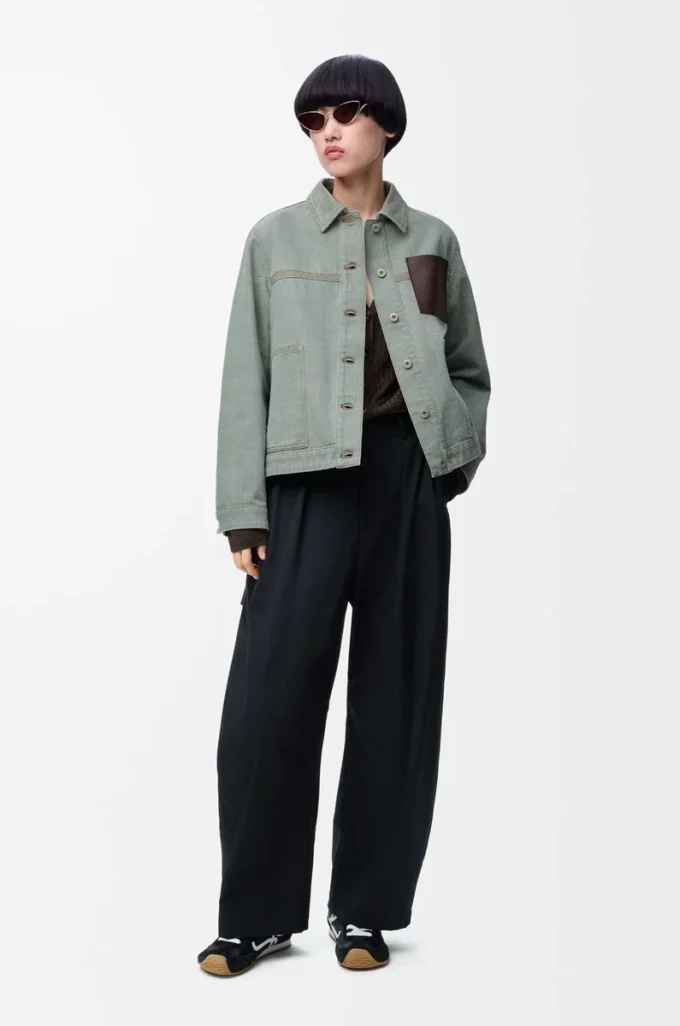 Veste de travail en denim Vert kaki