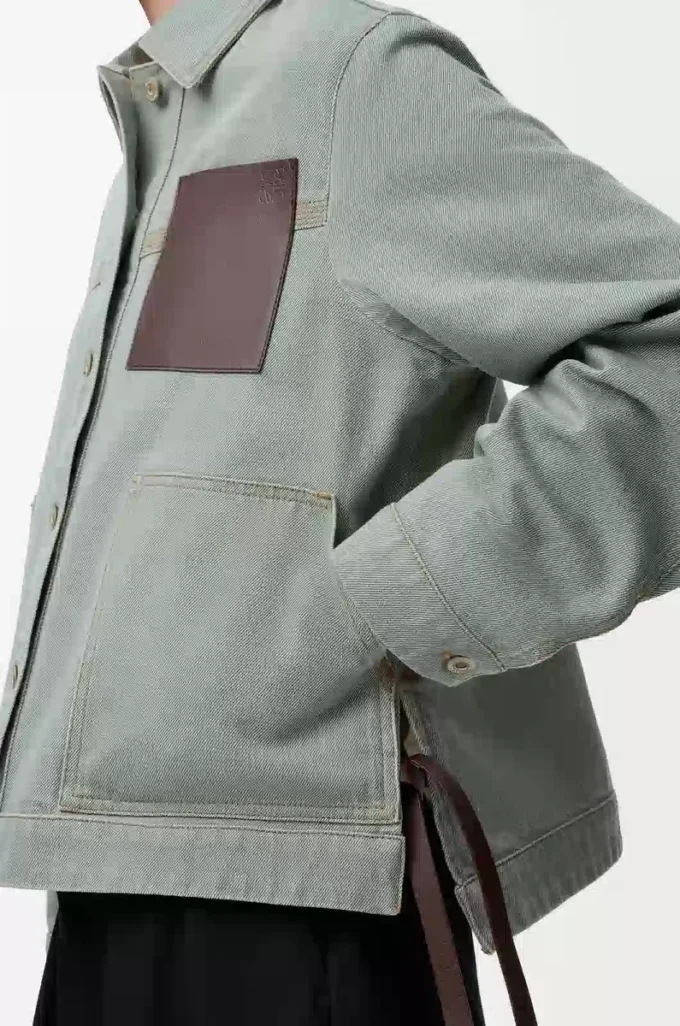 Veste de travail en denim Vert kaki
