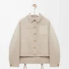Veste de travail en laine et cachemire Beige clair chiné