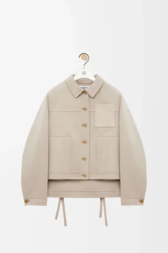 Veste de travail en laine et cachemire Beige clair chiné