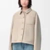 Veste de travail en laine et cachemire Beige clair chiné