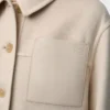 Veste de travail en laine et cachemire Beige clair chiné
