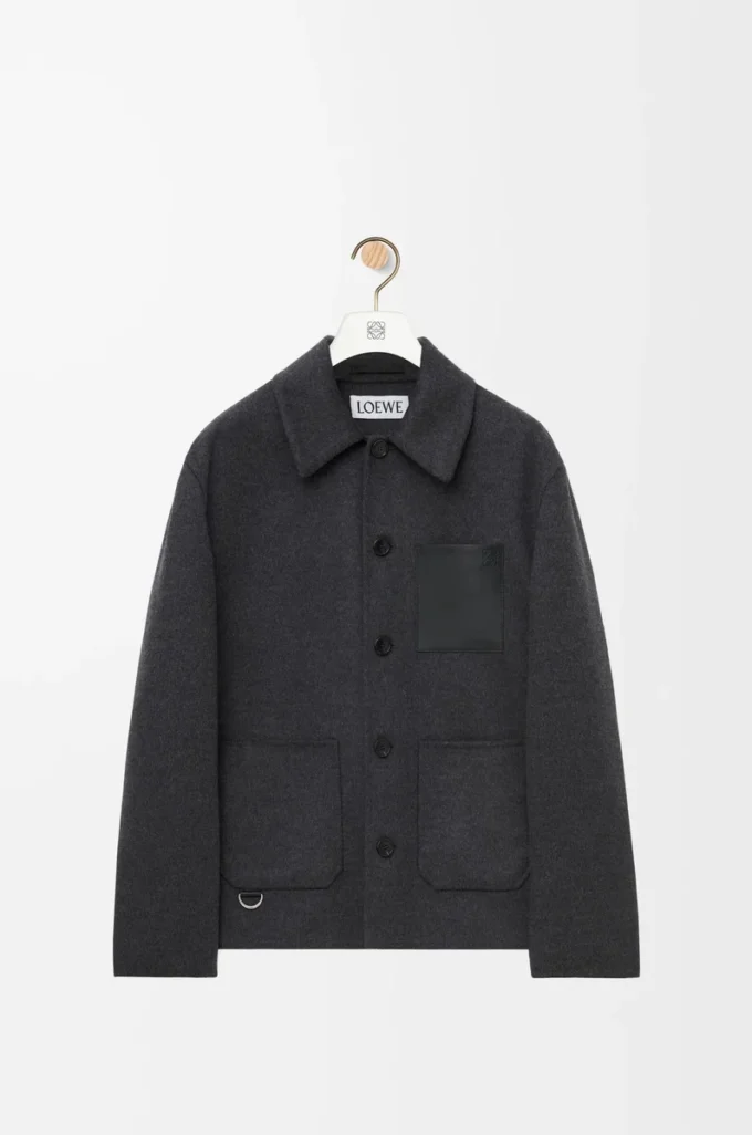Veste de travail en laine et cachemire Charcoal Melange Veste de travail en laine et cachemire Charcoal Melange