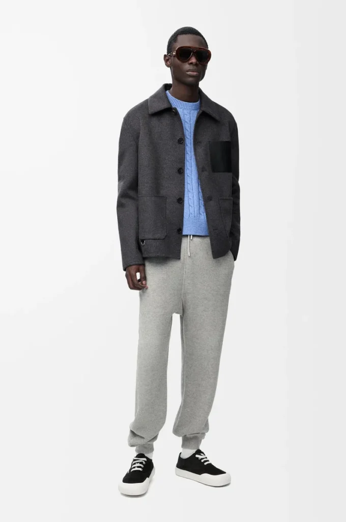 Veste de travail en laine et cachemire Charcoal Melange Veste de travail en laine et cachemire Charcoal Melange
