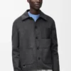 Veste de travail en laine et cachemire Charcoal Melange Veste de travail en laine et cachemire Charcoal Melange