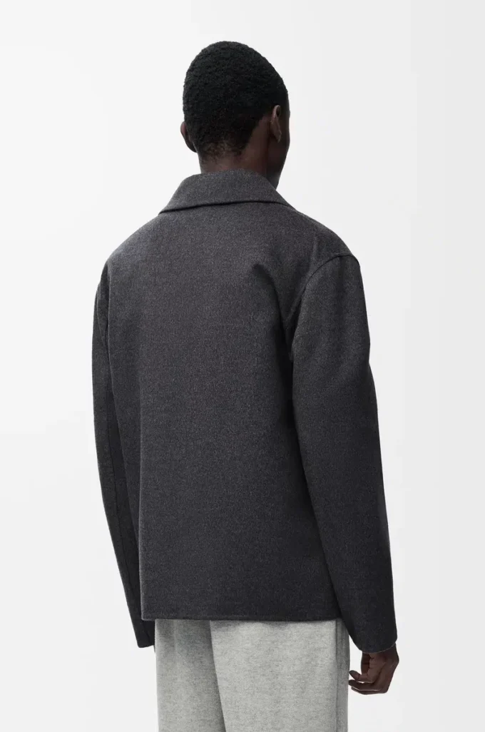 Veste de travail en laine et cachemire Charcoal Melange Veste de travail en laine et cachemire Charcoal Melange