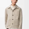 Veste de travail en laine et cachemire Mélange beige clair