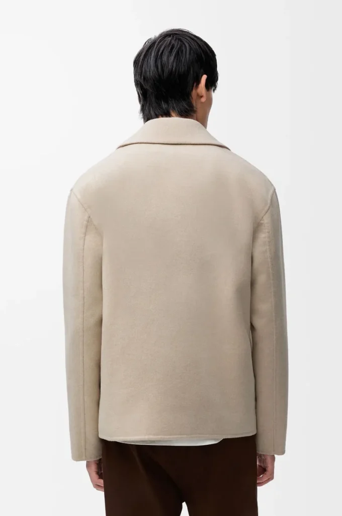 Veste de travail en laine et cachemire Mélange beige clair