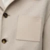 Veste de travail en laine et cachemire Mélange beige clair