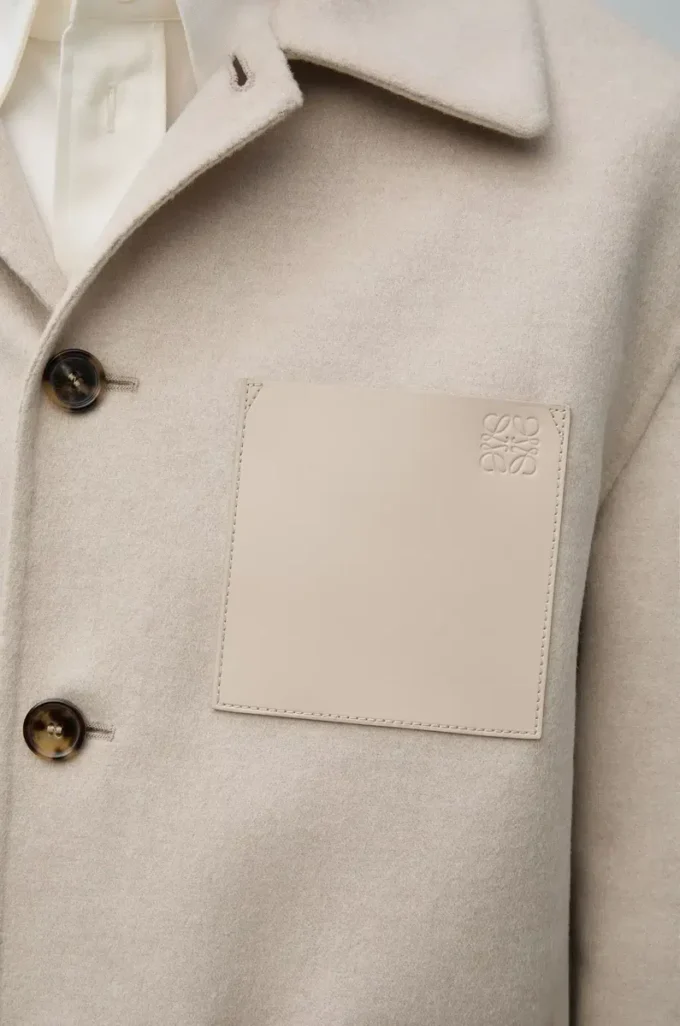 Veste de travail en laine et cachemire Mélange beige clair