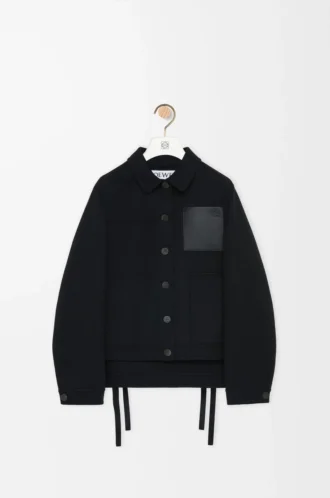 Veste de travail en laine et cachemire Noir