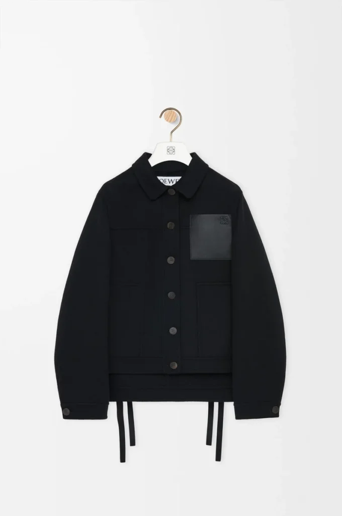 Veste de travail en laine et cachemire Noir