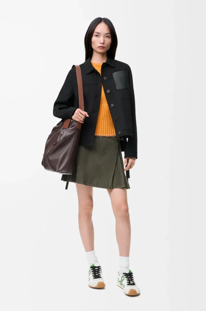 Veste de travail en laine et cachemire Noir