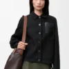 Veste de travail en laine et cachemire Noir
