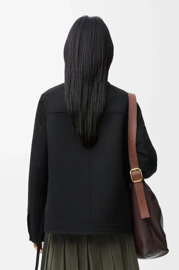 Veste de travail en laine et cachemire Noir