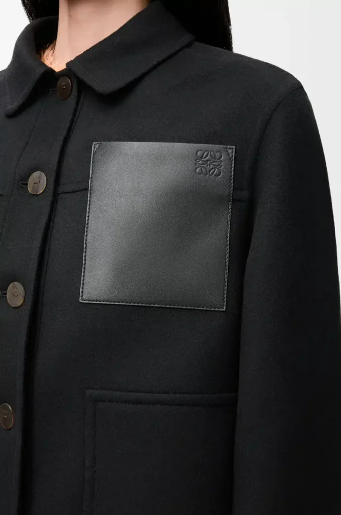 Veste de travail en laine et cachemire Noir
