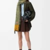 Veste drapée en laine Vert kaki