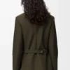 Veste drapée en laine Vert kaki