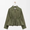 Veste en coton mélangé Vert kaki