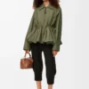 Veste en coton mélangé Vert kaki