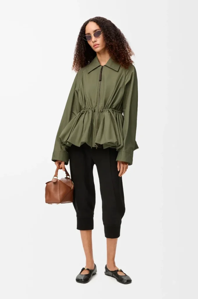Veste en coton mélangé Vert kaki