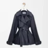 Veste en cuir d&rsquo;agneau nappa bleu marine