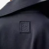 Veste en cuir d&rsquo;agneau nappa bleu marine