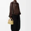 Veste en cuir d&rsquo;agneau nappa marron
