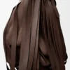 Veste en cuir d&rsquo;agneau nappa marron