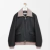 Veste en cuir de buffle nappa Noir Veste en cuir de buffle nappa Noir