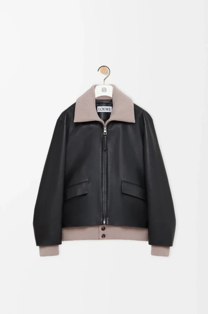 Veste en cuir de buffle nappa Noir Veste en cuir de buffle nappa Noir
