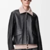 Veste en cuir de buffle nappa Noir Veste en cuir de buffle nappa Noir